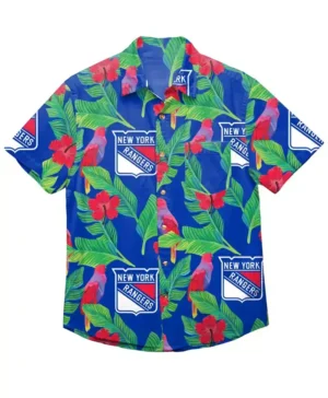 New York Rangers Hawaiian Print Shirt