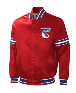 New York Rangers Red Slider Varsity Jacket