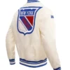 New York Rangers White Retro Classic Varsity Jacket For Sale
