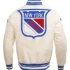 New York Rangers White Retro Varsity Jacket