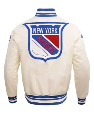 New York Rangers White Retro Varsity Jacket