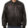 New York Yankees Full Black Leather Bomber Jacket