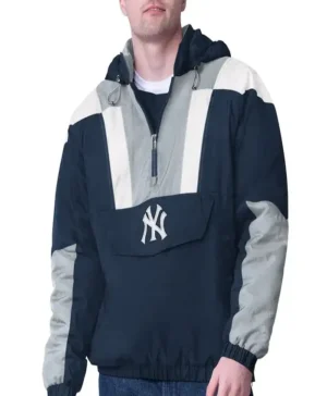 New York Yankees Half Zip Vintage Hoodie