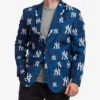 New York Yankees Navy Blue Printed Blazer