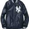 New York Yankees Navy Blue Varsity Leather Jacket