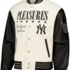 New York Yankees White Pleasures Varsity Letterman Jacket
