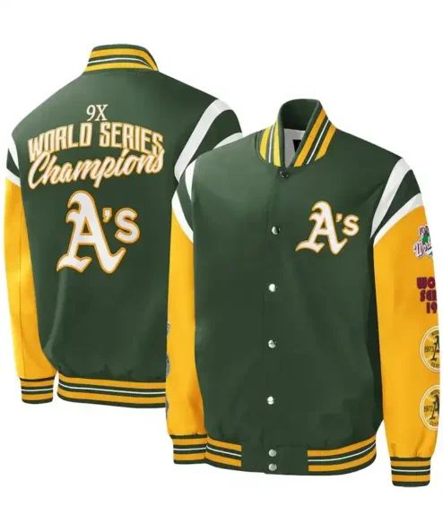 Oakland Athletics 9x World Series Green Varsity Jacket