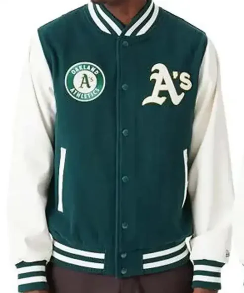 Oakland Athletics Green And White Heritage Baseball Jacket