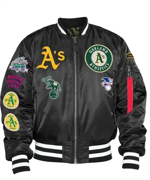 Oakland Athletics MA-1 Black Bomber Jacket