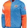 Oklahoma City Thunder Blue and Orange Satin Full Snap Jacket
