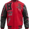 Orie Sauer Houston Rockets Wool Full Snap Varsity Jacket