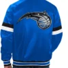 Orlando Magic Blue Satin Varsity Jacket Back