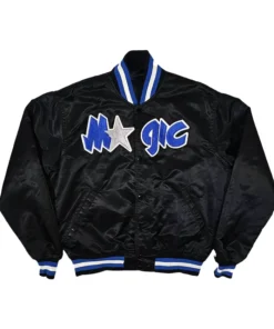 Orlando Magic Vintage Black Satin Varsity Jacket