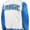 Orlando Magic White And Blue Satin Varsity Jacket Back