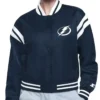 Orrin Tampa Bay Lightning Printed Navy Satin Varsity Jacket