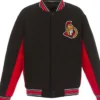 Ottawa Senators Accent Black Varsity Poly-Twill Jacket