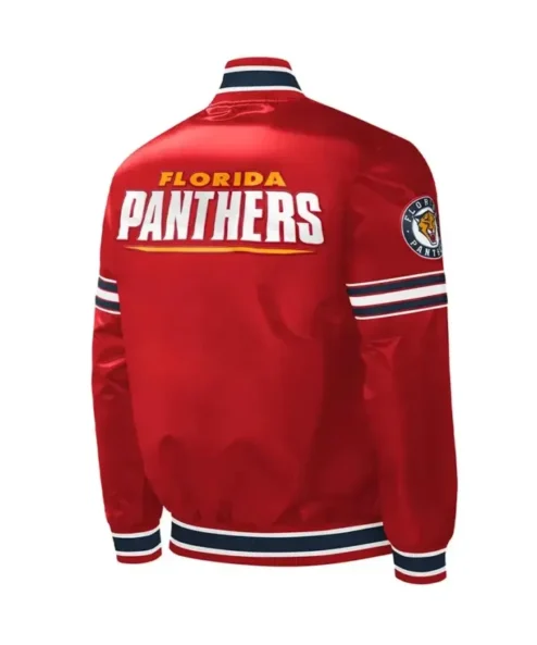 Pfannerstill NHL Florida Panthers Slider Red Satin Varsity Jacket For Men and Women