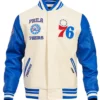 Philadelphia 76ers White And Blue Varsity Wool Jacket