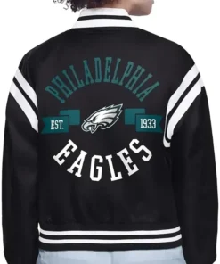 Philadelphia Eagles Black Cropped Varsity Jacket