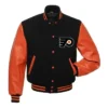 Philadelphia Flyers Black And Orange Letterman Varsity Jacket