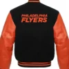 Philadelphia Flyers Black And Orange Varsity Full Snap Jacket For Sale