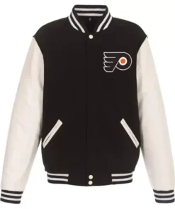 Philadelphia Flyers Black And White Letterman Varsity Jacket