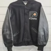 Philadelphia Flyers Black Full Snap Wool Varsity Jacket