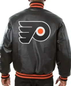 Philadelphia Flyers Black Leather Jacket For Sale