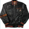 Philadelphia Flyers Black Leather Vintage Bomber Jacket