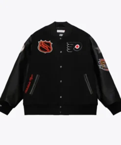 Philadelphia Flyers Black Letterman Varsity Wool Jacket
