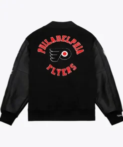 Philadelphia Flyers Black Letterman Wool Jacket For Sale