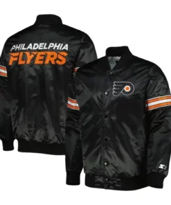 Philadelphia Flyers Black Satin Varsity Jacket