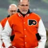 Philadelphia Flyers Orange And White Letterman Varsity Jacket
