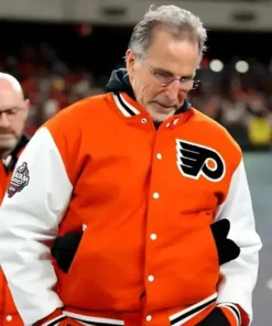 Philadelphia Flyers Orange And White Varsity Jacket For Men and Women