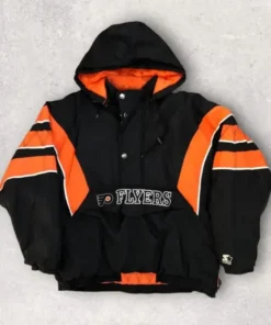 Philadelphia Flyers Vintage Black And Orange Anorak Jacket