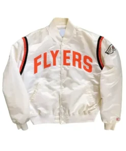 Philadelphia Flyers White Satin Varsity Jacket