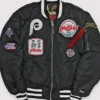 Philadelphia Phillies Black Ma-1 Varsity Jacket