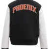 Phoenix Suns Black And White Wool Varsity Jacket Back