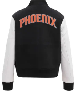 Phoenix Suns Black And White Wool Varsity Jacket Back