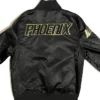 Phoenix Suns Black Satin Full Snap Varsity Jacket Back