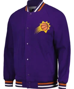 Phoenix Suns Purple Wool Full Snap Varsity Jacket
