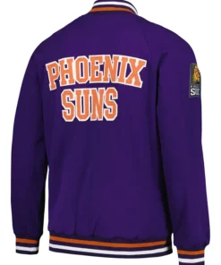 Phoenix Suns Purple Wool Full Snap Varsity Jacket Back
