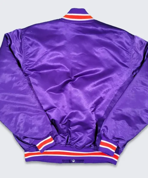 Phoenix Suns Vintage Purple Satin Varsity Jacket Back