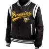 Pittsburgh Penguins Black Vintage Bomber Jacket