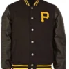 Pittsburgh Pirates Black Full Snap Wool Varsity Jacket