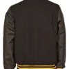 Pittsburgh Pirates Black Full Snap Wool Varsity Jacket Back
