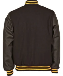Pittsburgh Pirates Black Full Snap Wool Varsity Jacket Back
