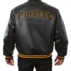 Pittsburgh Pirates Black Leather Varsity Jacket Back