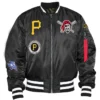 Pittsburgh Pirates Black Ma-1 Satin Bomber Jacket