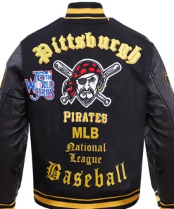 Pittsburgh Pirates Black Wool Varsity Jacket Back